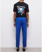 Pantalon taille élastique bleu