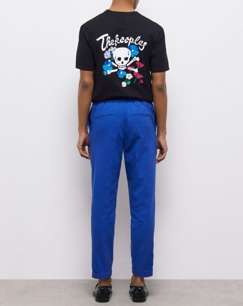 Pantalon taille élastique bleu