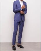 Pantalon de Costume en Laine texturé bleu