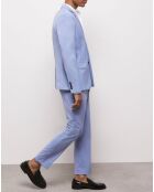 Pantalon de Costume 100% Laine fil à fil bleu