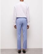 Pantalon de Costume 100% Laine fil à fil bleu