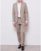 Pantalon de Costume 100% Laine fil à fil beige
