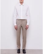 Pantalon de Costume 100% Laine fil à fil beige
