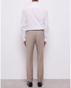 Pantalon de Costume 100% Laine fil à fil beige