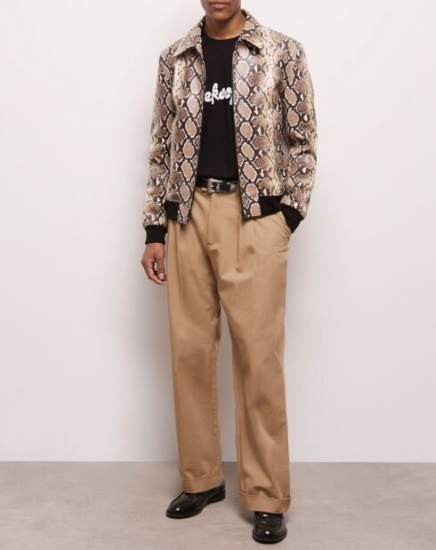 Pantalon taille basse camel
