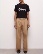 Pantalon taille basse camel