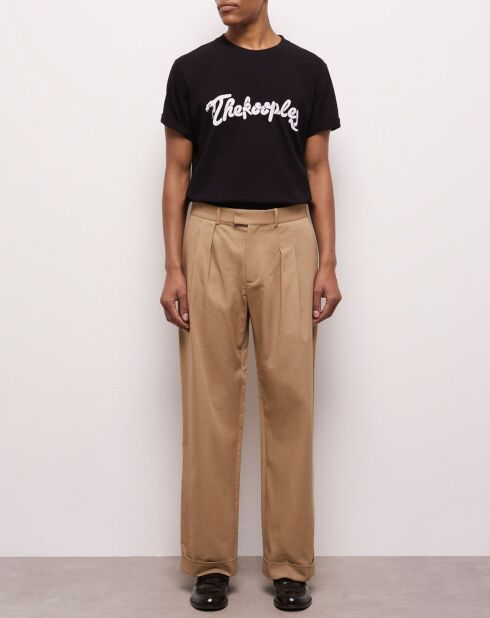 Pantalon taille basse camel