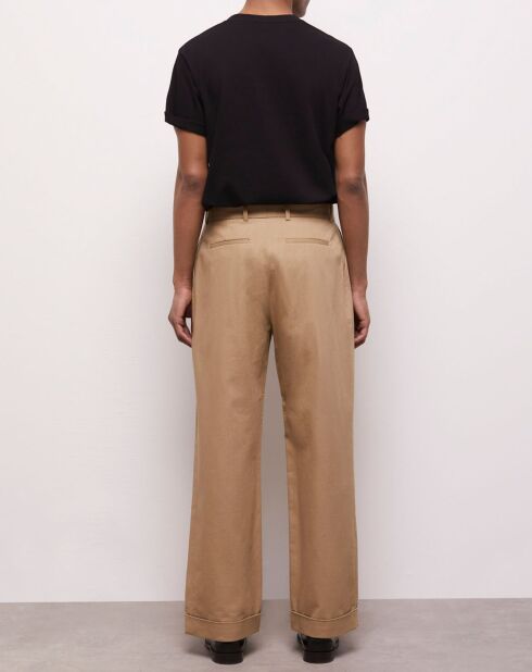 Pantalon taille basse camel