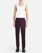 Pantalon de Costume en Laine à carreaux rouge