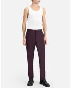 Pantalon de Costume en Laine à carreaux rouge