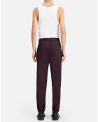 Pantalon de Costume en Laine à carreaux rouge