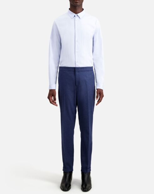 Pantalon en Laine flanelle bleu