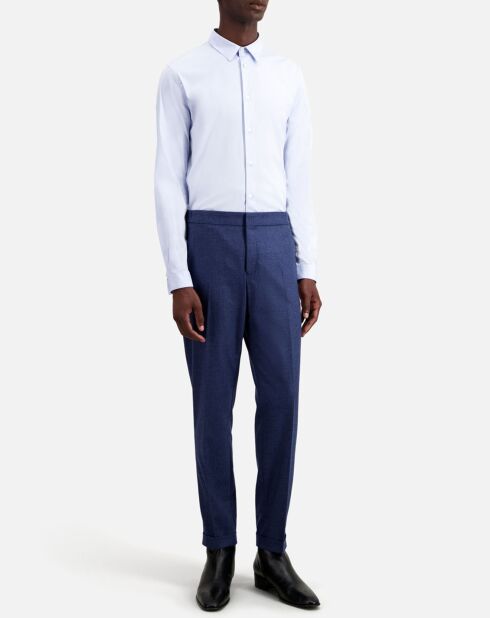 Pantalon en Laine flanelle bleu