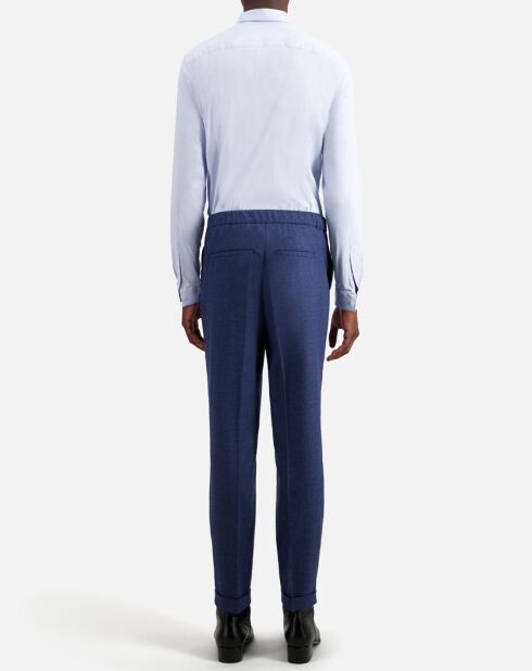Pantalon en Laine flanelle bleu