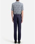 Pantalon de costume en Laine ajusté bleu marine