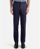 Pantalon de costume en Laine ajusté bleu marine