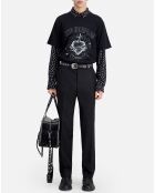 Pantalon de costume à rayures noir