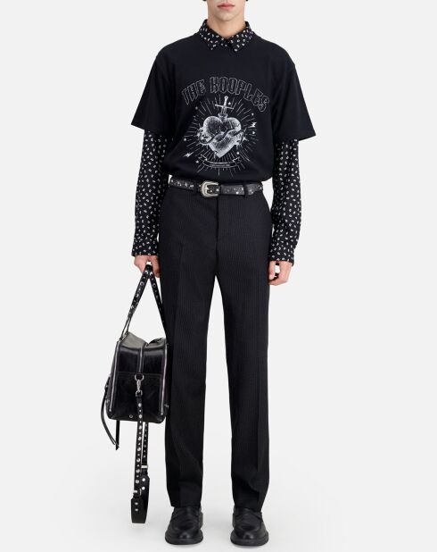 Pantalon de costume à rayures noir