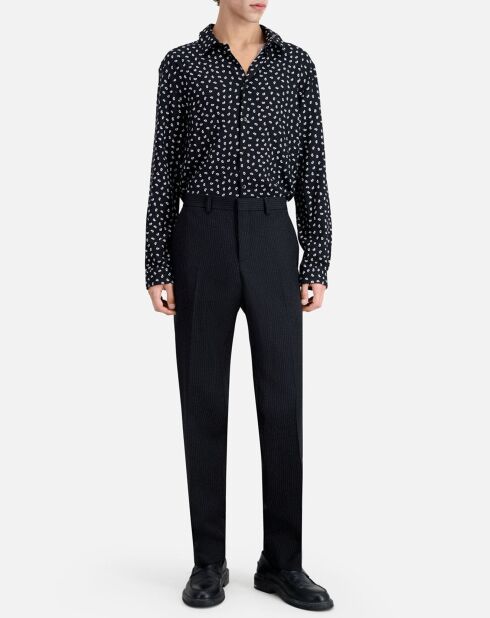 Pantalon de costume à rayures noir