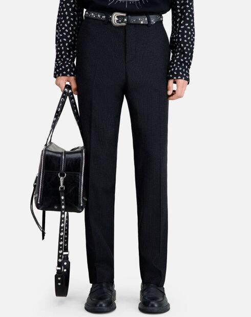 Pantalon de costume à rayures noir