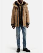 Parka à capuche beige