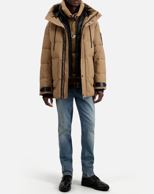 Parka à capuche beige