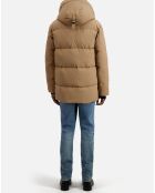 Parka à capuche beige