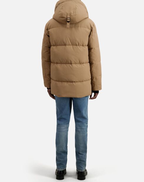 Parka à capuche beige