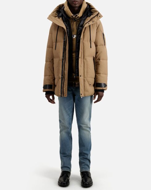 Parka à capuche beige