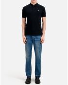 Polo slim col officier noir
