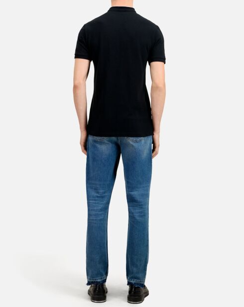 Polo slim col officier noir