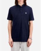 Polo slim col officier bleu marine