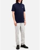 Polo slim col officier bleu marine