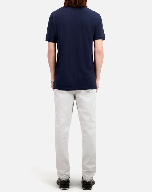 Polo slim col officier bleu marine