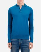 Polo en maille bleu