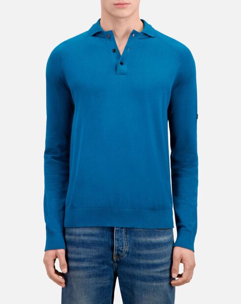 Polo en maille bleu
