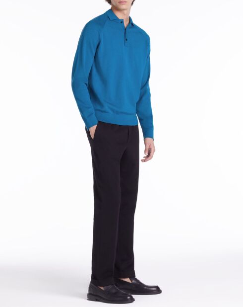 Polo en maille bleu