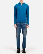 Polo en maille bleu