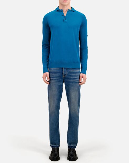 Polo en maille bleu
