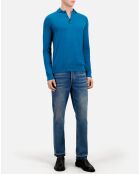 Polo en maille bleu