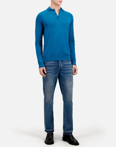 Polo en maille bleu