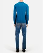 Polo en maille bleu