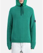 Pull en maille côtelée vert