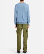 Pull en Laine mérinos bleu