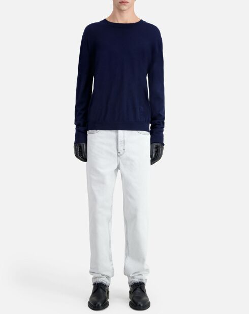 Pull en Laine mérinos bleu marine