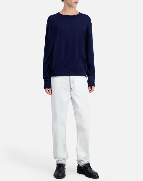 Pull en Laine mérinos bleu marine