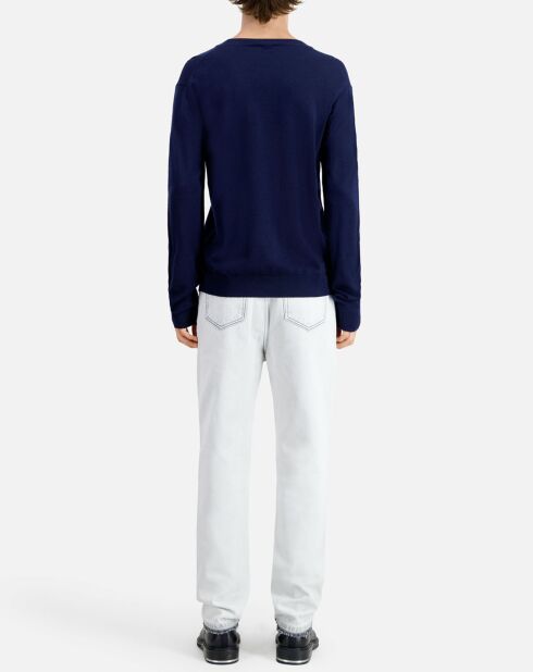 Pull en Laine mérinos bleu marine