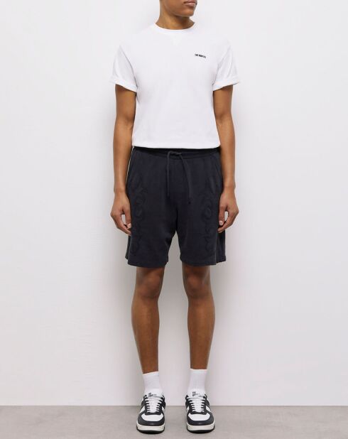 Short molletonné avec broderies Western noir