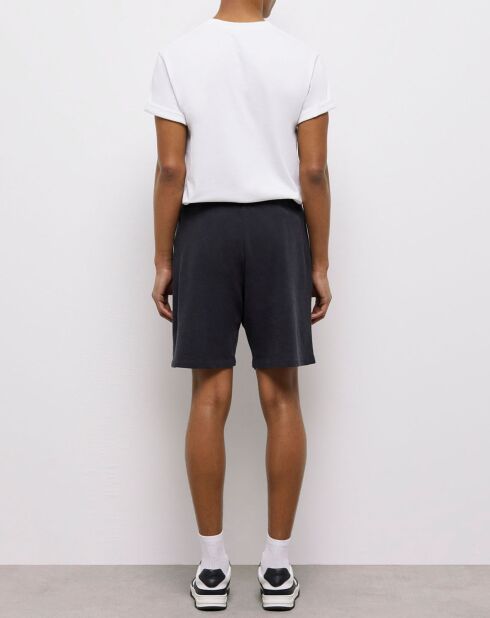 Short molletonné avec broderies Western noir