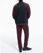 Sweat zippé avec manches raglan bordeaux
